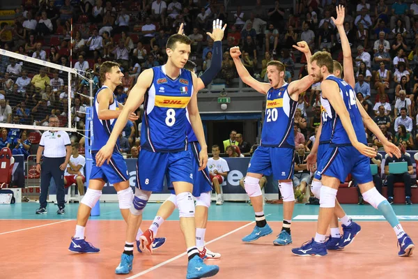 Equipo Nacional de Voleibol Italiano Test Match Italia vs Eslovenia 2019 — Foto de Stock