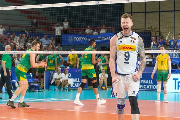 Torneo de la Selección Italiana de Voleibol Hombres de Calificación Para Tokio 2020 - Día 2 - Italia vs Australia — Foto de Stock