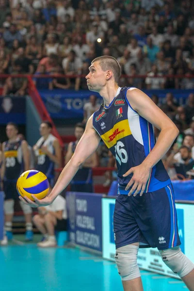 Torneo de la Selección Italiana de Voleibol Hombres de Calificación Para Tokio 2020 - Día 3 - Italia vs Serbia — Foto de Stock