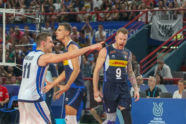 Voleibol Italiano Torneio de Equipe Nacional Homens de Qualificação para Tóquio 2020 - Dia 3 - Itália Vs Sérvia — Fotografia de Stock