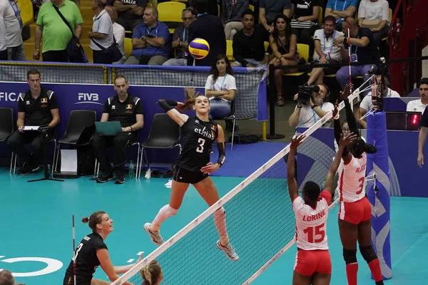 Voleibol Intencionales Clasificaciones Juegos Olímpicos Femenino Tokio 2020 Kenia Vs Belgio — Foto de Stock