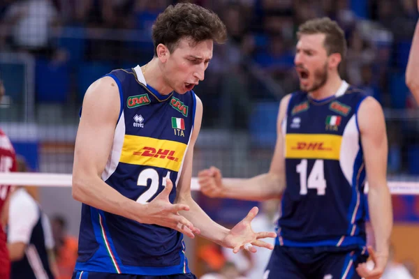 Equipo Nacional de Voleibol Italiano Liga de Naciones Hombres 2019 - Italia vs Polonia — Foto de Stock