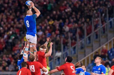 İtalyan Rugby Milli Takımı Guinness Altı Uluslu Rugby 2019 - İtalya Galler 'e Karşı