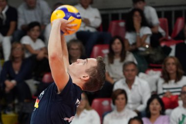 Voleybol Test Maçı İtalyan Voleybol Maçı Sör Conad Perugia, Consar Ravenna 'ya karşı.