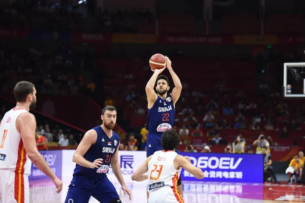 Uluslararası Basketbol Takımı Çin Basketbol Dünya Kupası 2019 - İspanya Sırbistan 'a Karşı — Stok fotoğraf