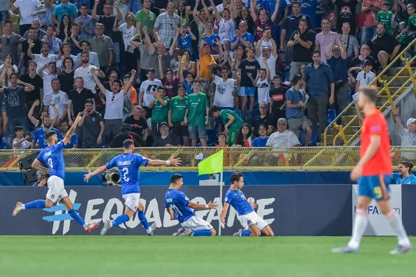Equipo de Fútbol Italiano Europeo Sub 21 2019 - Fase Torneo - Italia vs España — Foto de Stock
