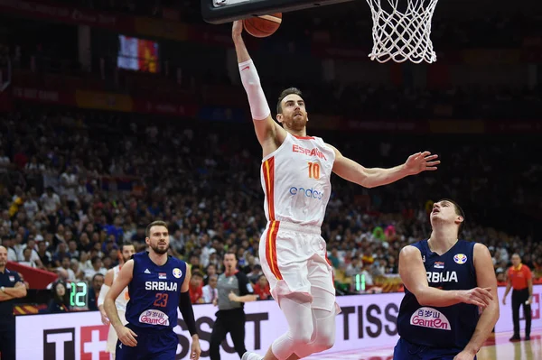 Equipos Internacionales de Baloncesto Copa Mundial de Baloncesto de China 2019 - España vs Serbia — Foto de Stock