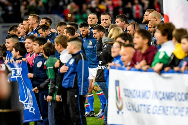 Італійська регбі збірна Guinness Six Nations Rugby 2019 - Italy vs Galles — стокове фото