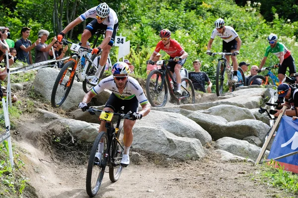 MTB - Mountain Bike Cross-Country World Cup - Val di Sole UCI MTB - Homens — Fotografia de Stock