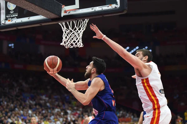 Uluslararası Basketbol Takımı Çin Basketbol Dünya Kupası 2019 - İspanya Sırbistan 'a Karşı — Stok fotoğraf