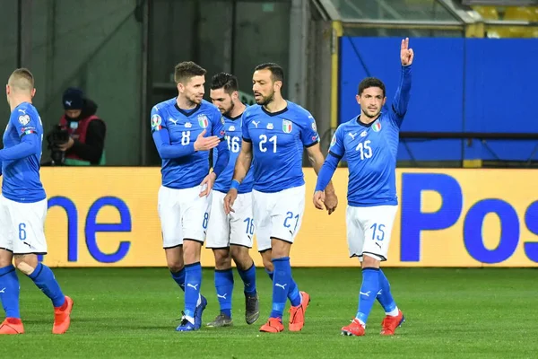 Equipo de fútbol italiano European Soccer Qualifications 2020 - Italia vs Liechtenstein — Foto de Stock