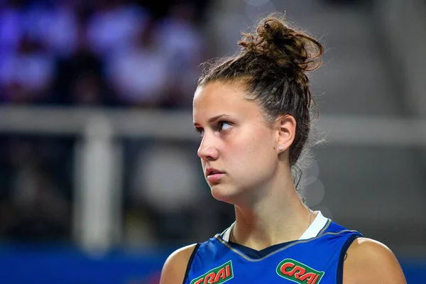 Equipo Nacional de Voleibol Italiano Liga de Naciones Mujeres 2019 - Estados Unidos vs Italia — Foto de Stock