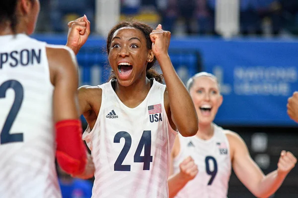 Italian Volleyball National Team Nations League Women 2019 - United States Vs Italy — Stock Photo, Image