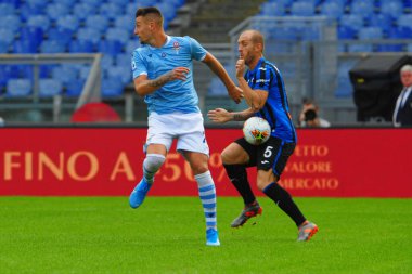 İtalyan Futbol Serisi A Erkekler Şampiyonası Ss Lazio Atalanta 'ya karşı
