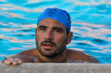 İtalya 'nın Siracusa kentindeki Caldarella Pool' da bulunan İtalyan Waterpolo Takımı Collegiate Training Settebello sırasındaki francesco of fulvio (italy) - LM / Maria Angela Cinardo