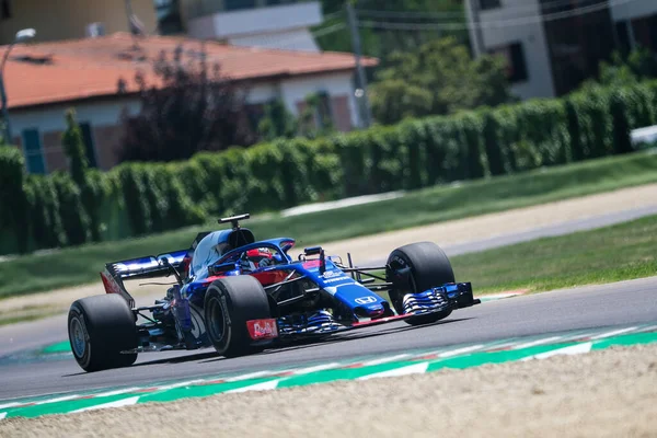 Daniil Kvyat 2018 Str13 Toro Rosso Üzerinde Takımı Alphatauri Test — Stok fotoğraf