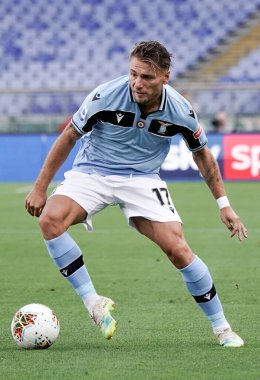 Lazio 'dan Ciro Immobile 11 Temmuz 2020' de Roma 'da oynanan Olimpico Stadyumu Fotoğrafları' nda SS Lazio ile US Sassuolo arasında oynanan Serie A TIM karşılaşmasında görev başındaydı.