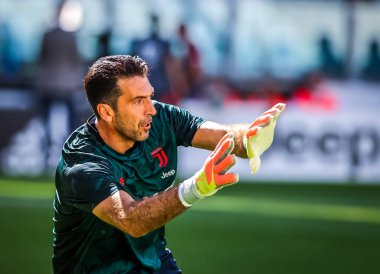 Juventus 'lu Gianluigi Buffon, Serie A 2019 / 20 karşılaşmasında Torino FC ile Torino Stadyumu, Torin, İtalya - Fotoğraf: Fabrizio Carabelli / LM