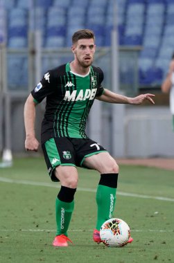 Sassuolo 'dan Yorgos Kyriakopoulos, 11 Temmuz 2020' de Roma 'da oynanan Olimpico Stadyumu Fotoğrafı' nda SS Lazio ile ABD 'li Sassuolo arasında oynanan Serie A TIM karşılaşmasında faaliyete geçti.