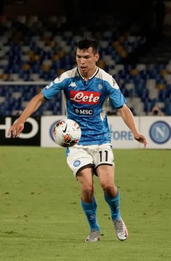 Napoli Lozano 'yu Napoli-Spal maçı sırasında Napoli, İtalya' daki San Paolo Stadyumu 'nda işe almak, 28 Haziran 2020 - LM / Marco Iorio