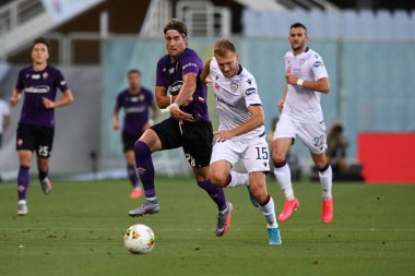 ACF Fiorentina, İtalya 'da Cagliari' ye karşı açılan davada, ACF klavanof cagliari calcio 'ya karşı eylem halindeki Dusan vlahoviç, 08 Temmuz 2020 - LM / Matteo Papini