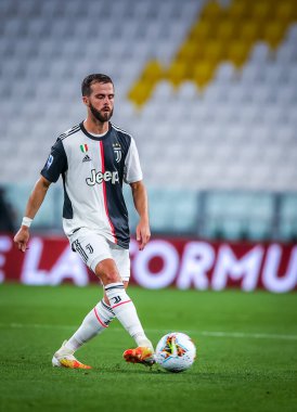 Juventus 'lu Miralem Pjaniç, 26 Haziran 2020 tarihinde İtalya' nın Allianz Stadyumu 'nda Juventus ile ABD Lecce arasında oynanan 2019 / 20 karşılaşmasında - Fotoğraf: Fabrizio Carabelli / LM