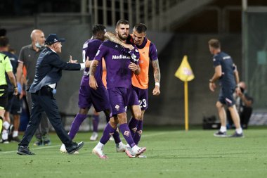 Acf Fiorentina takımından Patrick Cutrone 12 Temmuz 2020 'de Floransa, İtalya' da Hellas Verona 'ya karşı oynanan maçta attığı golü kutluyor - LM / Matteo Papini