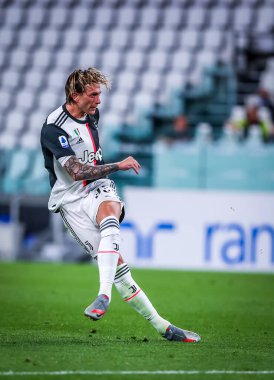 Juventus Federico Bernardeschi Serie A 2019 / 20 karşılaşmasında Juventus ile Atalanta BC arasında 11 Temmuz 2020 tarihinde Torino, İtalya 'daki Allianz Stadyumu' nda oynanan maçta - Fotoğraf Fabrizio Carabelli / LM