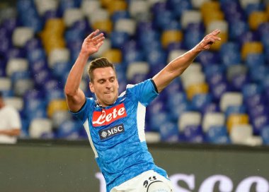 Napoli 'den Arkadiusz Milik, SSC Napoli ile AS Roma arasındaki Serie A TIM karşılaşmasında 2005 Temmuz 2020' de San Paolo Stadyumu Fotoğrafı LPS / MARCO IORIO / LM