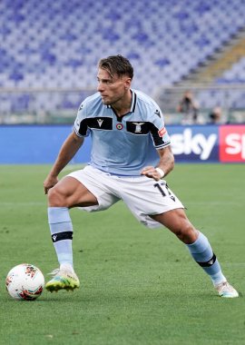 Lazio 'dan Ciro Immobile 11 Temmuz 2020' de Roma 'da oynanan Olimpico Stadyumu Fotoğrafları' nda SS Lazio ile US Sassuolo arasında oynanan Serie A TIM karşılaşmasında görev başındaydı.