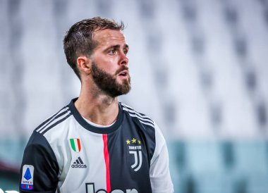 Juventus 'lu Miralem Pjaniç, 26 Haziran 2020 tarihinde İtalya' nın Allianz Stadyumu 'nda Juventus ile ABD Lecce arasında oynanan 2019 / 20 karşılaşmasında - Fotoğraf: Fabrizio Carabelli / LM