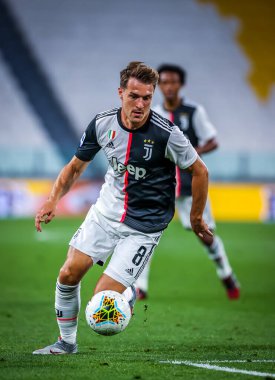 Juventus 'tan Aaron Ramsey, 26 Haziran 2020 tarihinde İtalya' nın Allianz Stadyumu 'nda Juventus ile ABD Lecce arasında oynanan 2019 / 20 karşılaşmasında - Fotoğraf: Fabrizio Carabelli / LM