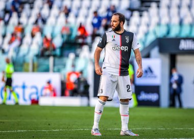 Juventus 'tan Gonzalo Higuain, Serie A 2019 / 20 karşılaşmasında Torino FC ile Torino Stadyumu, Torin, İtalya - Fotoğraf: Fabrizio Carabelli / LM
