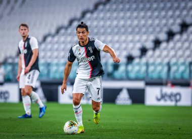 Juventus 'lu Cristiano Ronaldo, 26 Haziran 2020' de İtalya 'nın Allianz Stadyumu' nda Juventus ile ABD Lecce arasında oynanan 2019 / 20 karşılaşmasında - Fotoğraf Fabrizio Carabelli / LM