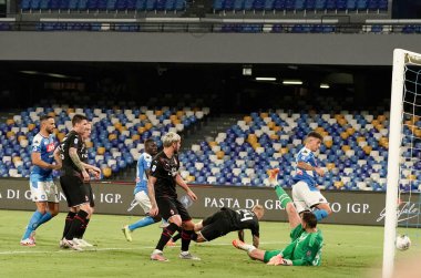 Napoli 'den Di Lorenzo Giovanni, 12 Temmuz 2020' de SSC Napoli ile AC Milan arasındaki Serie A TIM maçında San Paolo Stadyumu Fotoğraf / MARCO IORIO / LM 'de ilk golünü attı.
