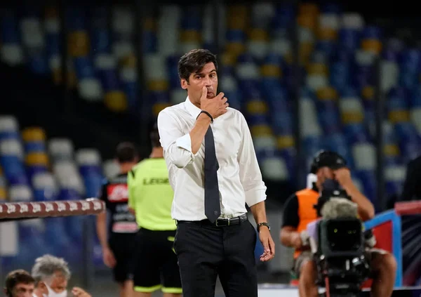 Paulo Fonseca Allenatore Dei Gesti Della Roma Durante Partita Serie — Foto Stock