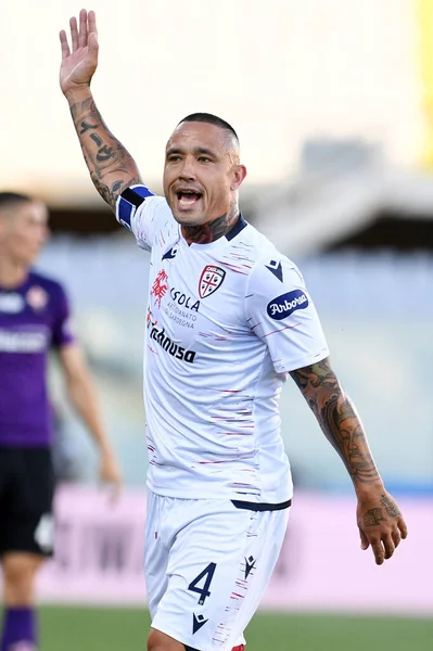 Radja Nainggolan Cagliari Calcio Action Acf Fiorentina Cagliari Florence Italy — Fotografia de Stock