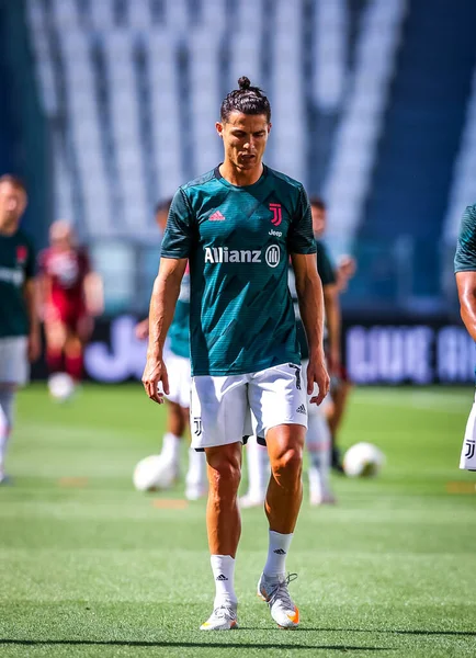 Cristiano Ronaldo Juventus Durante Partido Serie 2019 Entre Juventus Torino — Foto de Stock