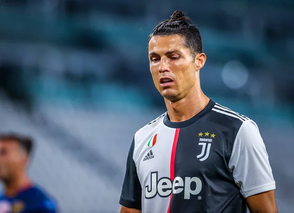 Cristiano Ronaldo Juventus Durante Partida Série 2019 Entre Juventus Lecce — Fotografia de Stock