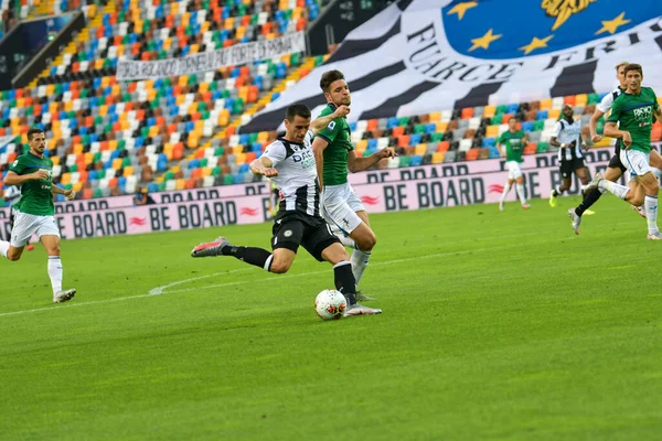 Kevin Lasagna Calcio Udinês Chute Gol Durante Udinese Atalanta Dacia — Fotografia de Stock