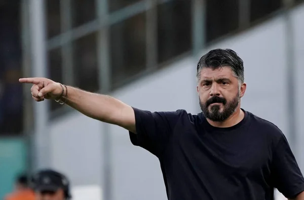 Rino Gattuso Entrenador Jefe Gesto Napoli Durante Napoli Spal Estadio — Foto de Stock