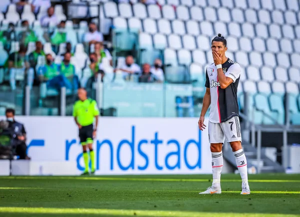 Juventus Takımından Cristiano Ronaldo Talya Nın Başkenti Turin Deki Allianz — Stok fotoğraf