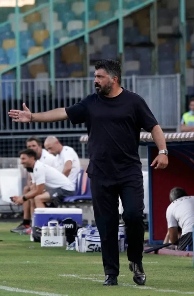 Rino Gattuso Hlavní Trenér Napoli Gesto Během Napoli Spal Stadionu — Stock fotografie