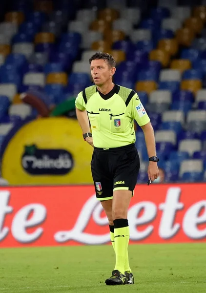 Gianluca Rocchi Referee Action Match Serie Tim Ssc Napoli Roma — стокове фото