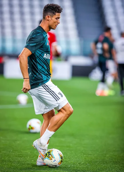 Cristiano Ronaldo Juventus Κατά Διάρκεια Του Αγώνα Serie 2019 Μεταξύ — Φωτογραφία Αρχείου