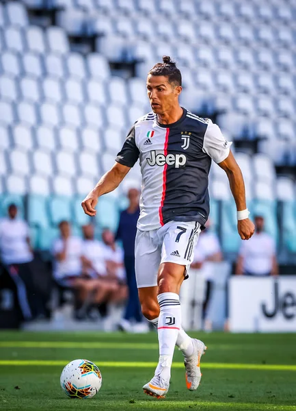 Cristiano Ronaldo Juventusu Během Zápasu Serie 2019 Juventus Torino Stadionu — Stock fotografie