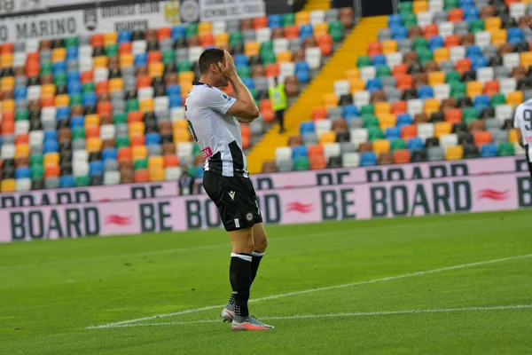 Kevin Lasaña Calcio Udinés Decepción Durante Udinese Atalanta Estadio Dacia —  Fotos de Stock