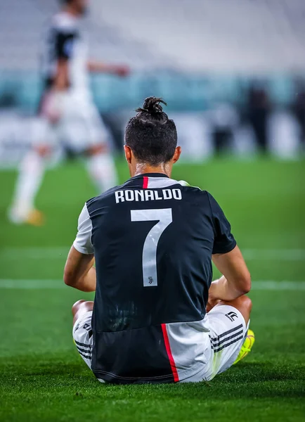 Cristiano Ronaldo Juventus Durante Partido Serie 2019 Entre Juventus Lecce — Foto de Stock