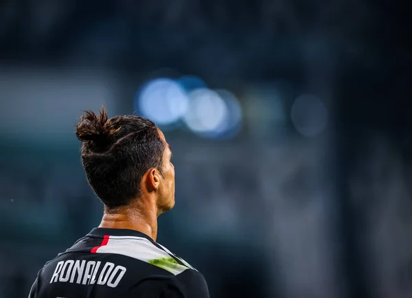 크리스티아누 호날두 투스의 세리에 2019 경기에서 레체의 이탈리아 토리노 경기장에서 — 스톡 사진