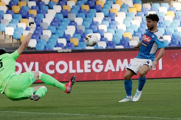 Seca Mertens Napoli Marca Seu Primeiro Gol Durante Jogo Entre — Fotografia de Stock